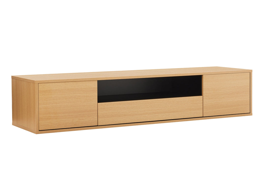 TV-Board Penthouse 150cm hängend natur schwarz