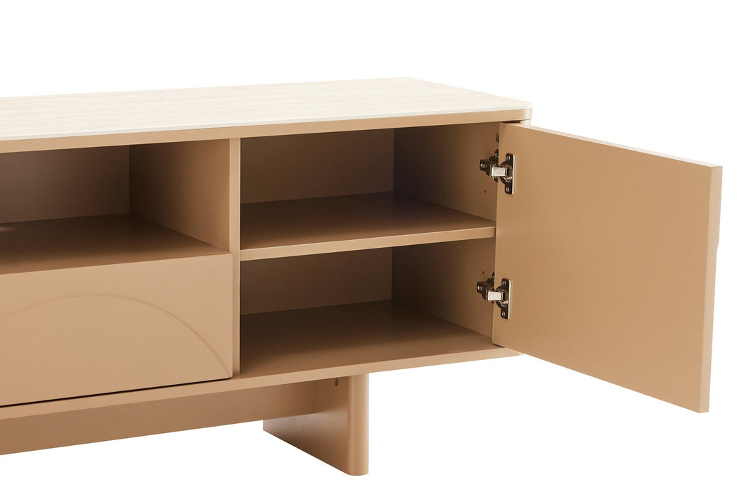 TV Board Abstry 150cm 3D natur mit Travertinmarmor Keramikplatte - Bild 5