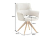 Drehstuhl Uppsala drehbar 180° beige Chenille-Stoff mit Armlehnen und Eiche Timber Beine - Bild 6