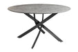 Esstisch Heliux 120cm rund grau Rockoptik mit schwarzem Metallgestell