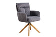 Drehstuhl Grand Henry 360° auto return texturierter Stoff grau mit Gestell Eiche Timber
