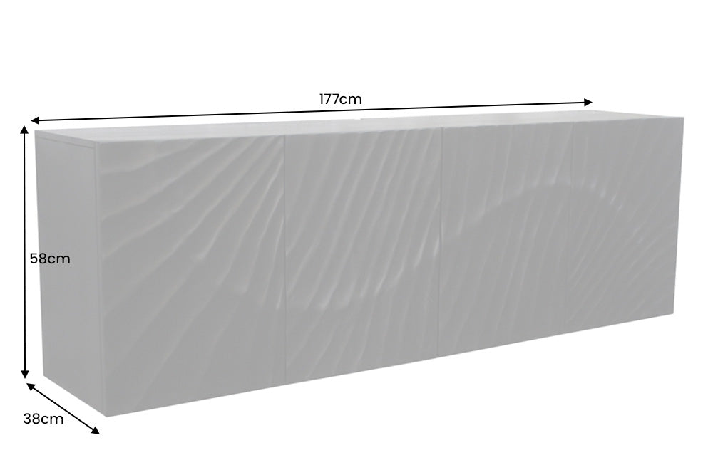 Sideboard Val Ferret 180cm 3D hanging black mango wood