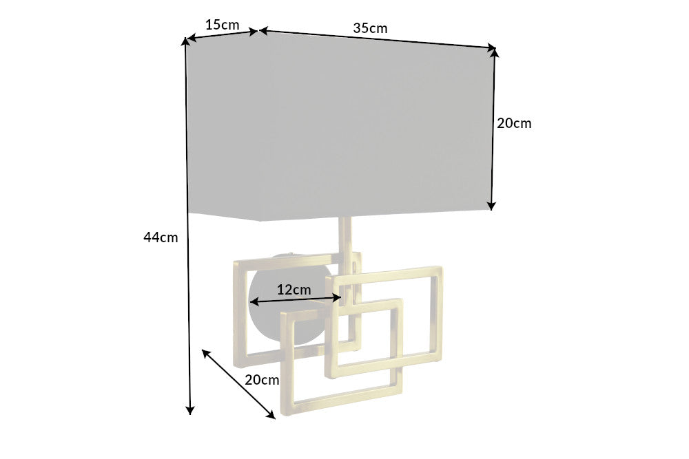 Wandleuchte Canvas gold schwarzer Schirm