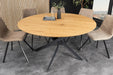 Esstisch Heliux 120cm rund natur Ungezähmte Eiche Holzoptik mit schwarzem Metallgestell - Bild 3