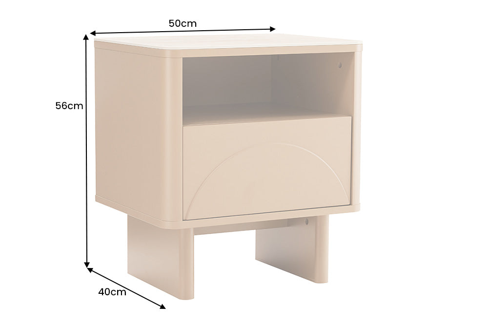 Nachttisch Abstry 50cm 3D natur mit Travertinmarmor Keramikplatte - Bild 7