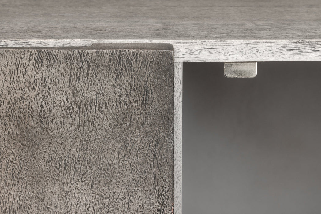 Highboard Tropical 120cm grau Akazienholz 3D-Design