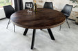 Esstisch Blacksmith Ø 120cm rund Mango Timber taupe braun mit schwarzen Beinen - Bild 2