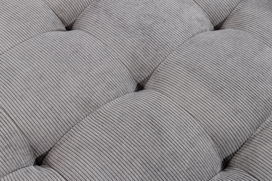Ecksofa Visby 220cm 3-Sitzer Federkern Cord grau - Bild 7