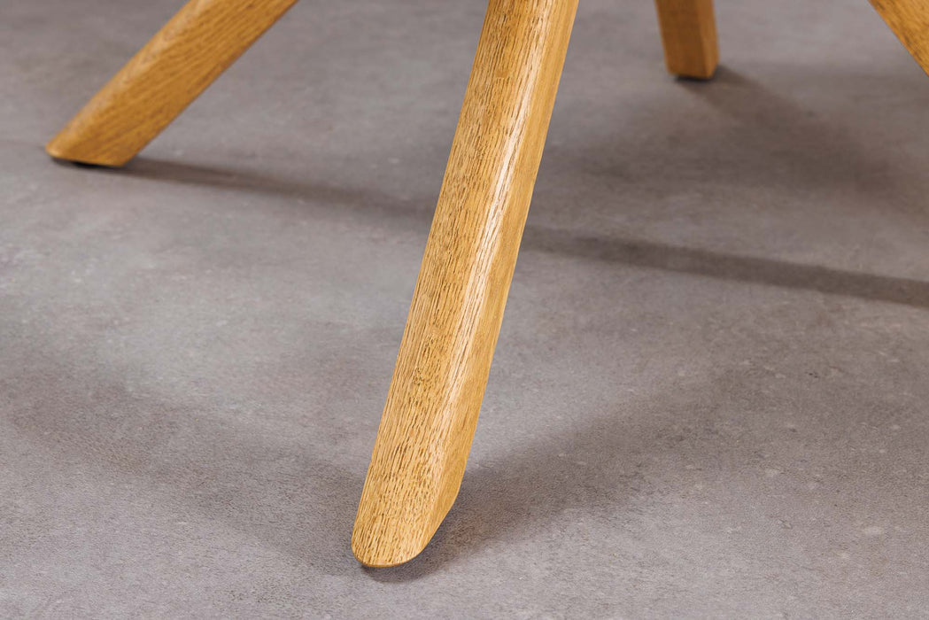 Drehstuhl Grand Henry 360° Rückholautomatik strukturierter Stoff champagner-grau mit Eiche Timber Gestell - Bild 9