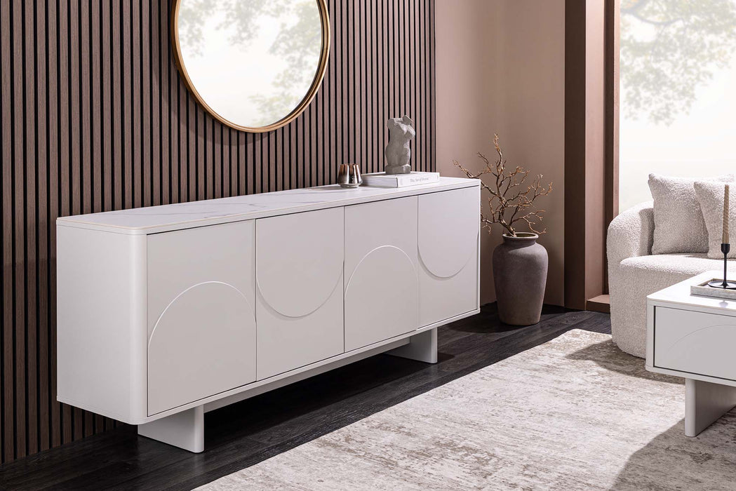 Sideboard Abstry 180cm 3D mit Keramikplatte aus weißem Marmor - Bild 2
