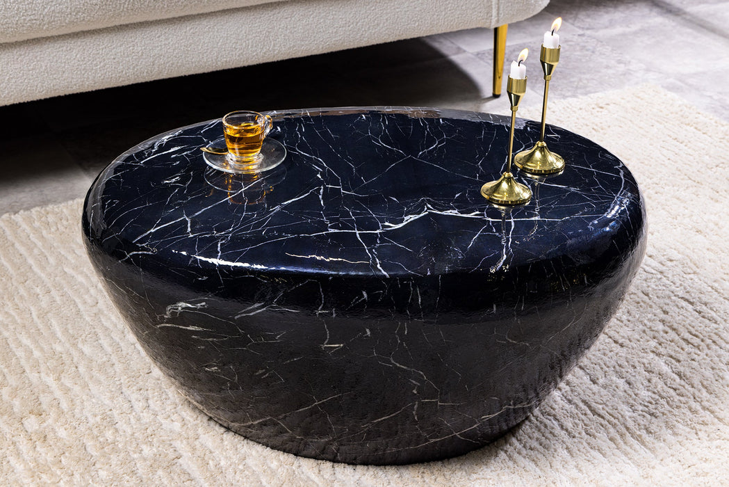 Couchtisch Rock 75cm Marmoroptik schwarz