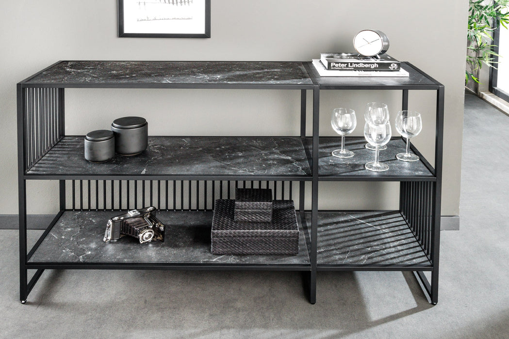 Regal Design 120cm anthrazit Marmoroptik