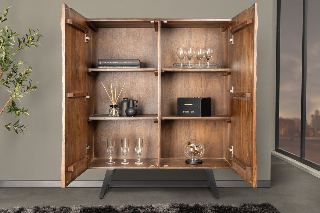 Highboard Tropical 120cm 3D braunes Akazienholz