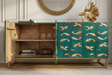 Sideboard GOLDEN Lagune 180cm 3D Mango Holz türkis Metall gold - Bild 5
