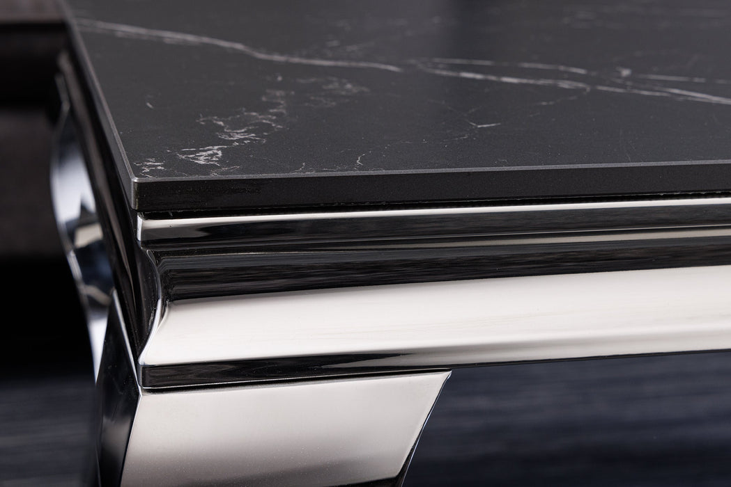 Coffee table Barock 100cm chrome sintered stone