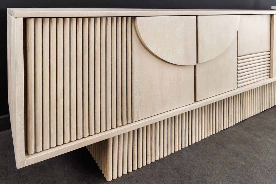 TV Board Aesthetics 200cm Mangoholz weißgekalkt