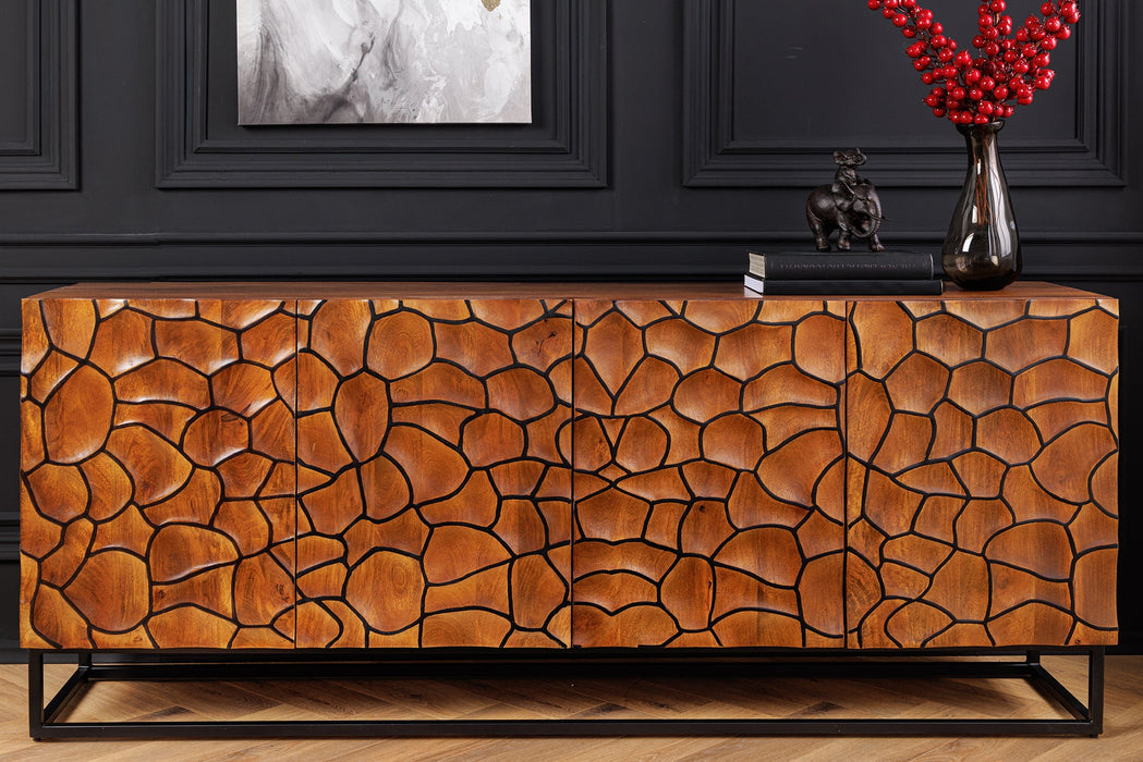 Sideboard Vulcan 177cm Mosaik schwarz braun