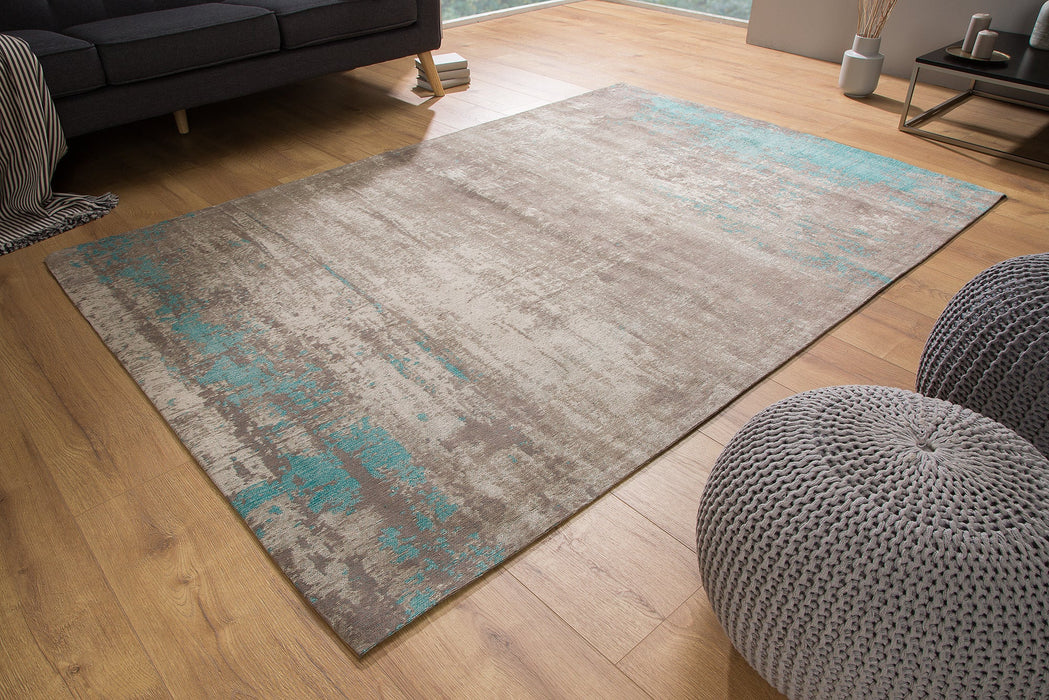 Teppich Contemporary Art 240x160cm Greige Blau
