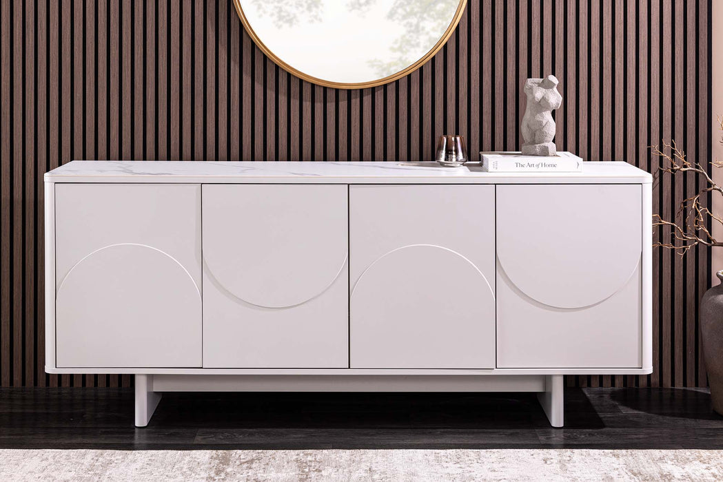 Sideboard Abstry 180cm 3D mit Keramikplatte aus weißem Marmor - Bild 3
