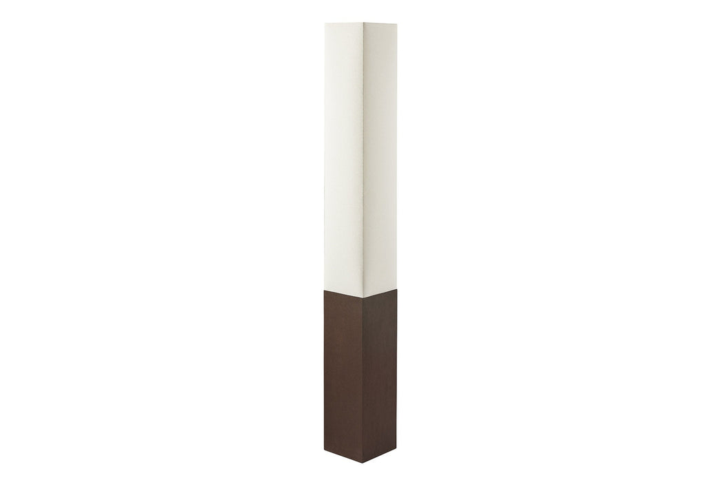 Stehleuchte New York CLASSIC 160cm braun mit weißem Lampenschirm