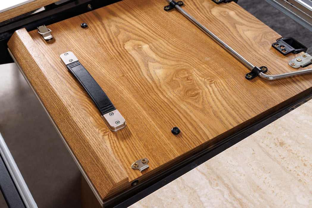 Esstisch Saloon 160-200cm ausziehbar Eiche Timber look Keramikplatte Travertin - Bild 7