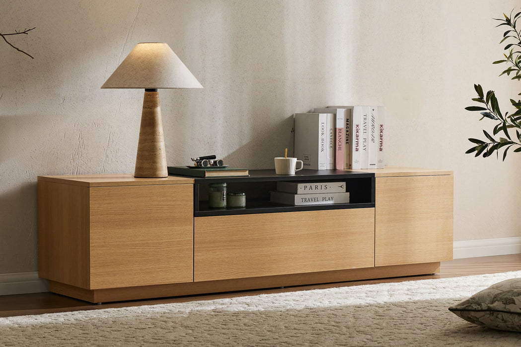 TV-Board Penthouse 160cm natur schwarz - Bild 2
