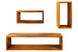 Wandregal Fitzgerald 3er Set Sheesham natur Premium-Massivholz