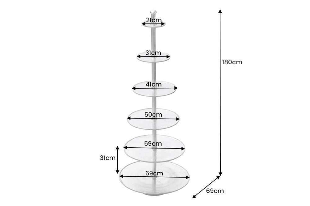 Etagere Conceptual 180cm 6 Tabletts silber