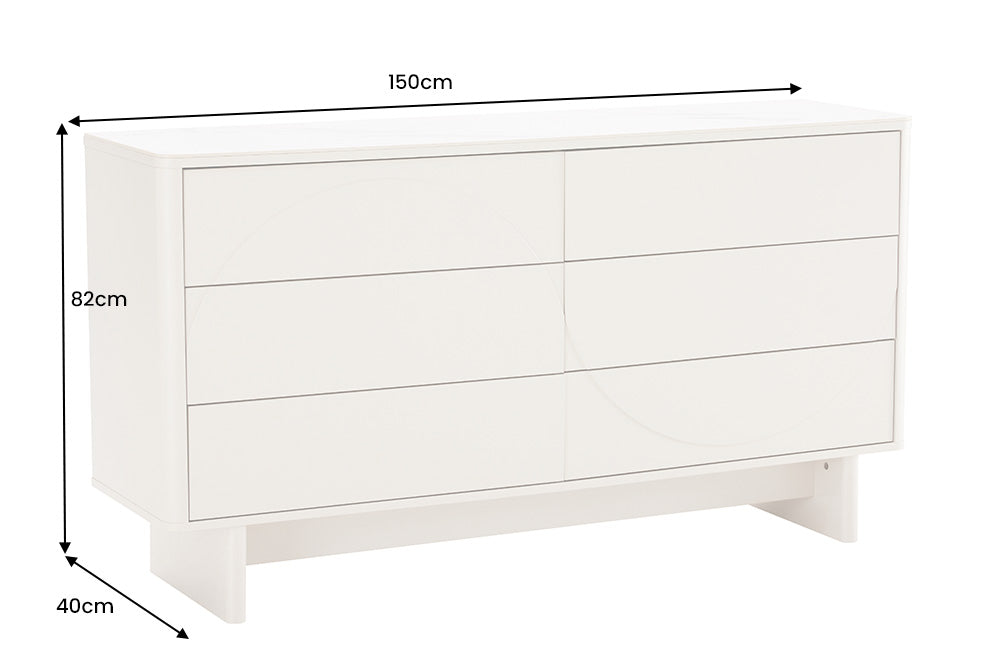 Sideboard Abstry 150cm 3D weiß mit weißer Marmorplatte aus Keramik - Bild 9