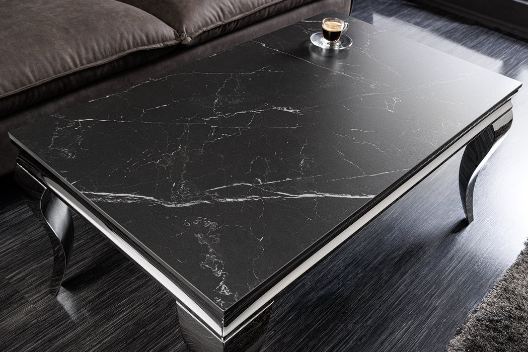 Coffee table Barock 100cm chrome sintered stone