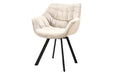 Drehstuhl THE Nordic Ease drehbar 180° champagnerbeige schwarz Beine
