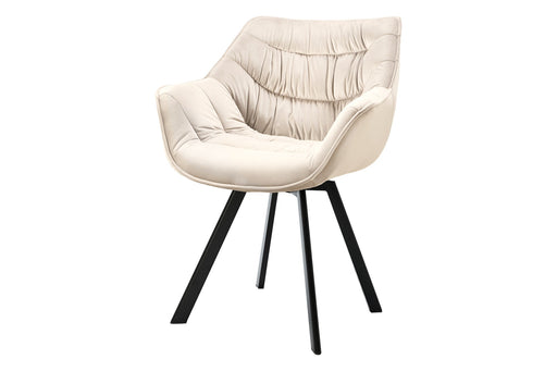 Drehstuhl THE Nordic Ease drehbar 180° champagnerbeige schwarz Beine