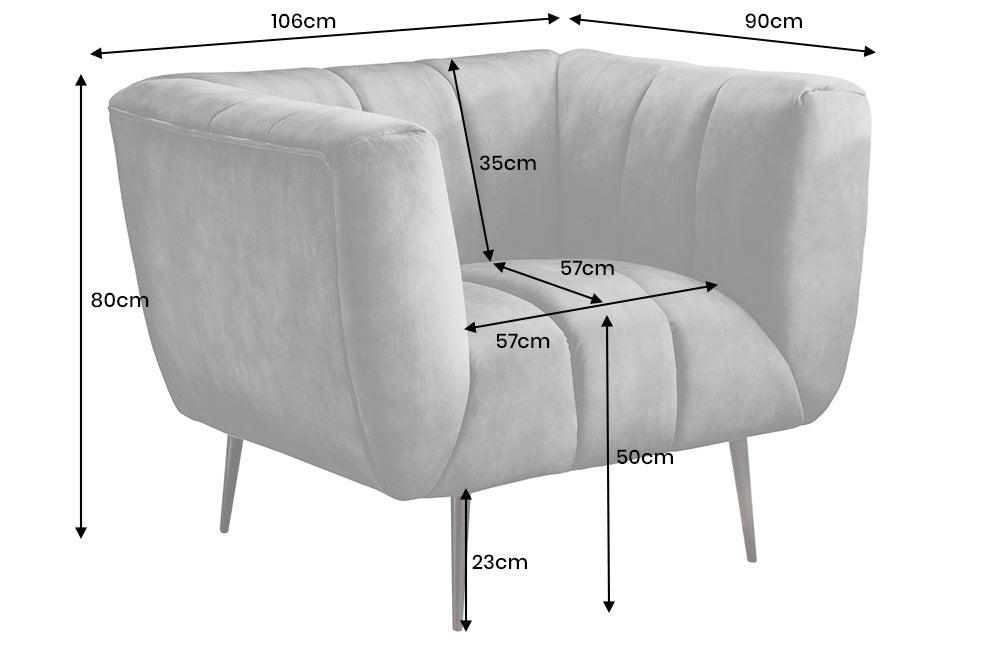Sessel Elegance Samt grau