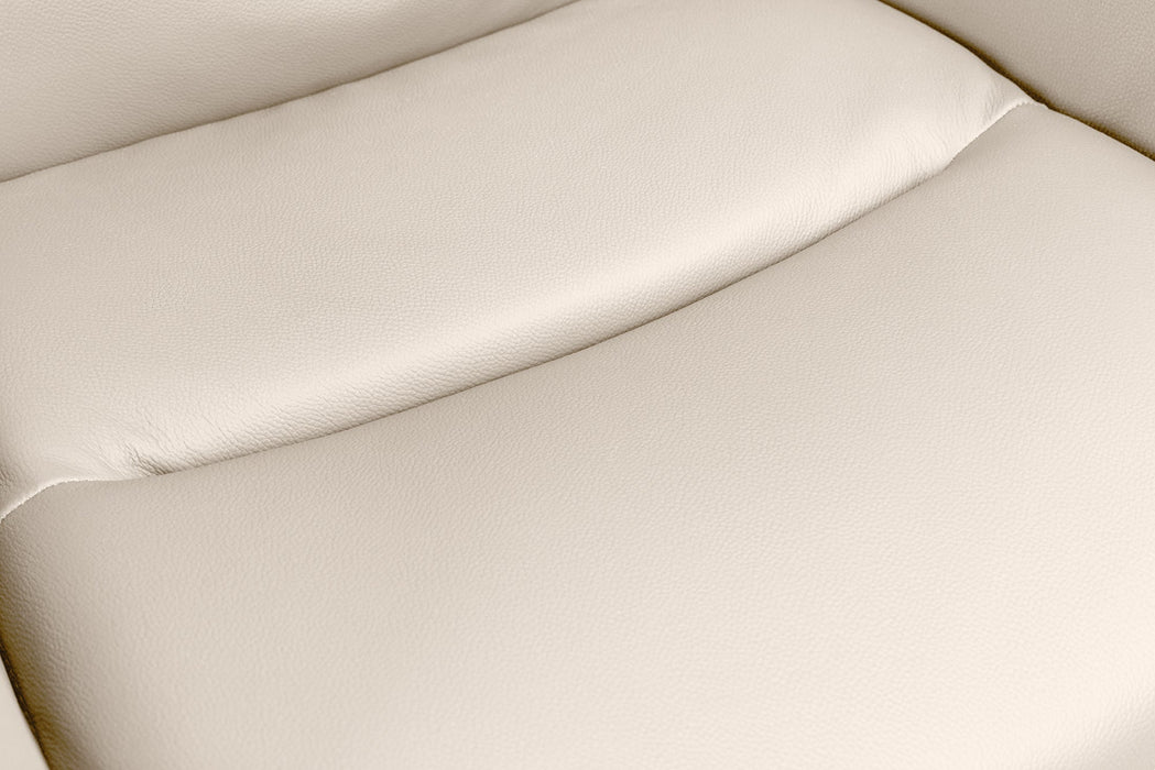 Drehsessel Grand Henry 360° mit Armlehnen Leder und Mikrofaser beige - Bild 8