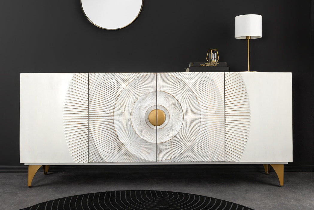 Sideboard Rigi 180cm 3D Mangoholz weiß