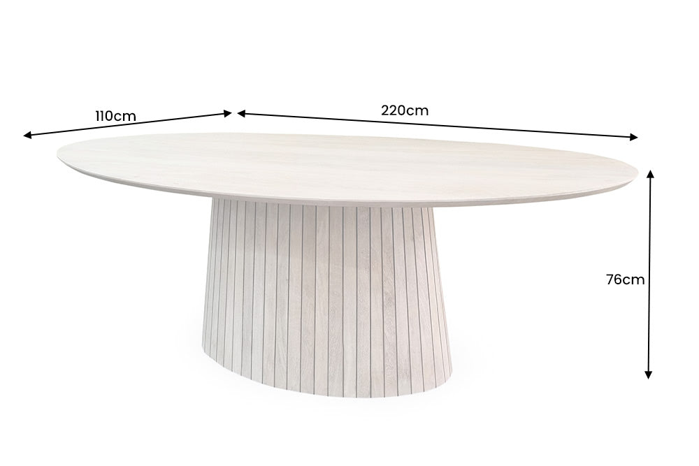 Esstisch ART DECO 220cm oval Tischplatte 26mm Mangoholz
