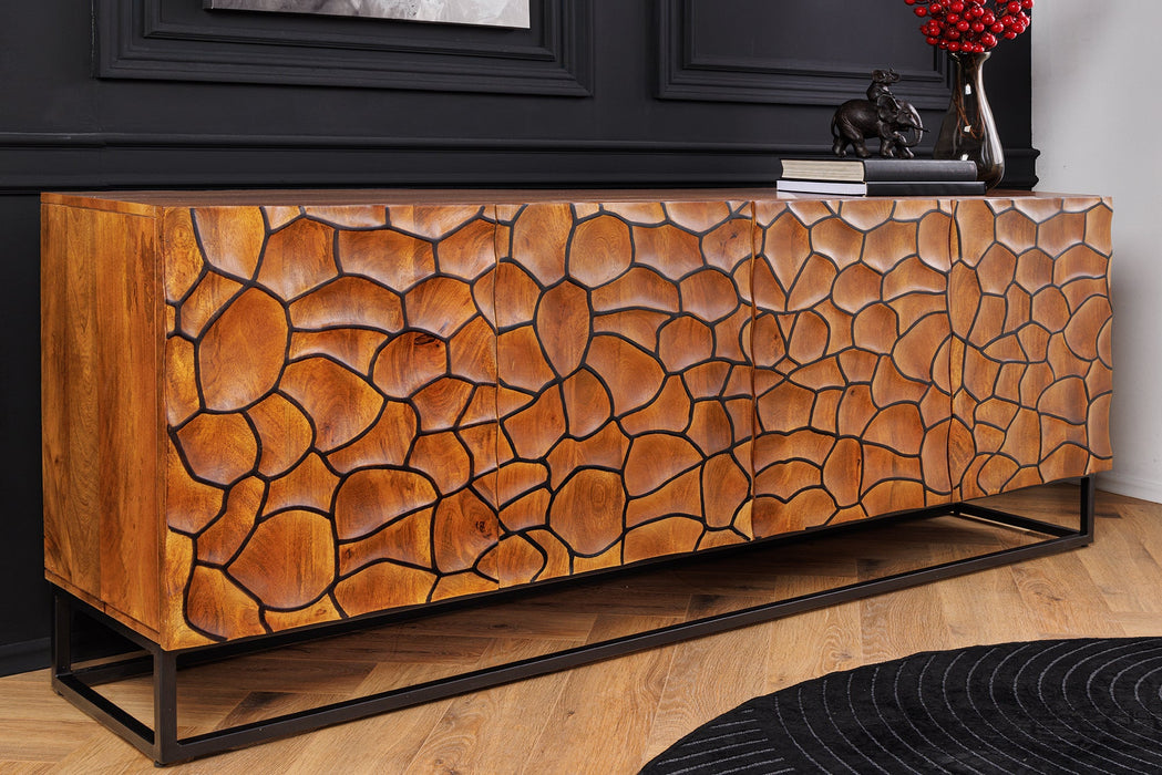 Sideboard Vulcan 177cm Mosaik schwarz braun