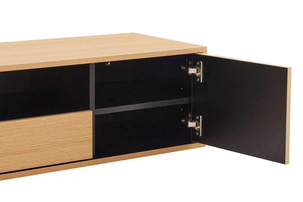 TV-Board Penthouse 150cm hängend natur schwarz - Bild 5