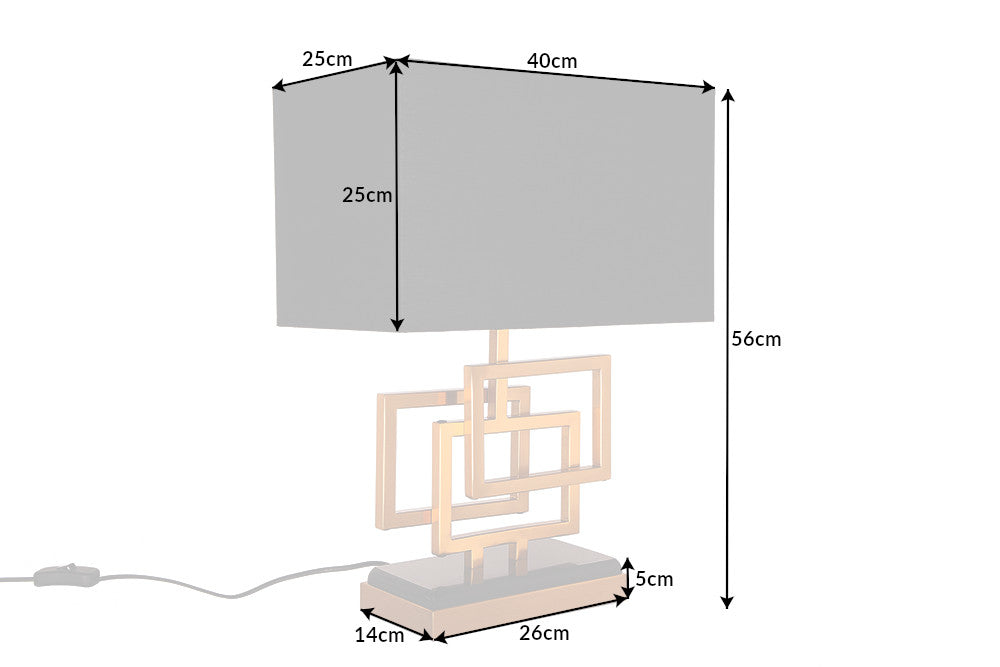 Tischleuchte Canvas 56cm gold