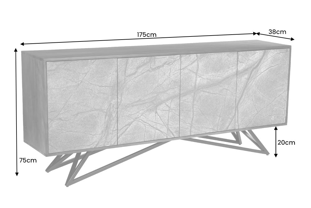 Sideboard Alpenschnee 175cm Naturstein