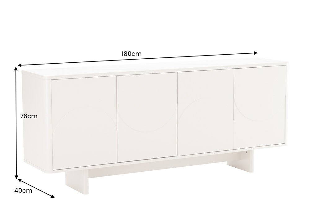 Sideboard Abstry 180cm 3D mit Keramikplatte aus weißem Marmor - Bild 10