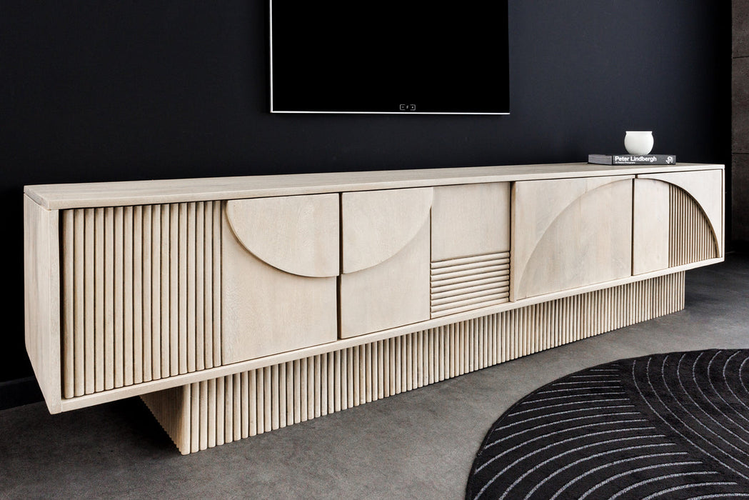 TV Board Aesthetics 200cm Mangoholz weißgekalkt
