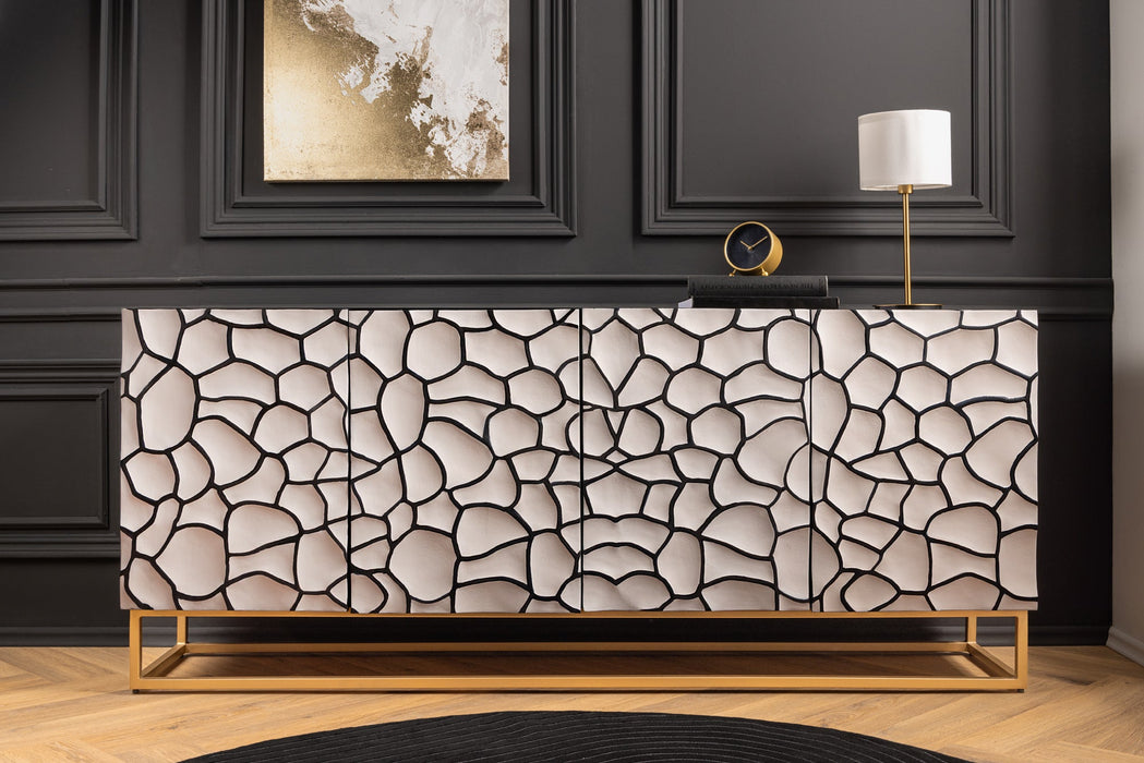 Sideboard Vulcan 177cm Mosaik schwarz weiß