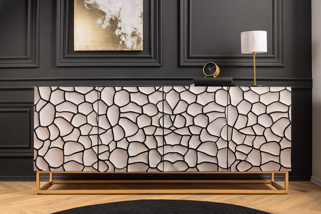 Sideboard Vulcan 177cm Mosaik schwarz weiß
