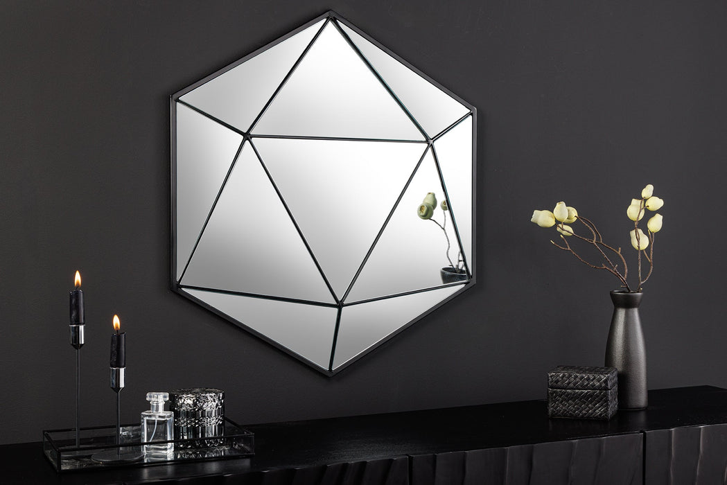 Wandspiegel Diamant 60cm schwarz