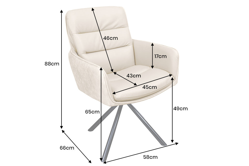 Drehsessel Grand Henry 360° mit Armlehnen Leder und Mikrofaser beige - Bild 10