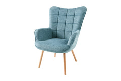 Sessel Nordica mit Armlehnen Strukturstoff blau