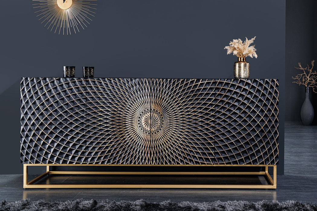 Sideboard Niesen 177cm Mango schwarz