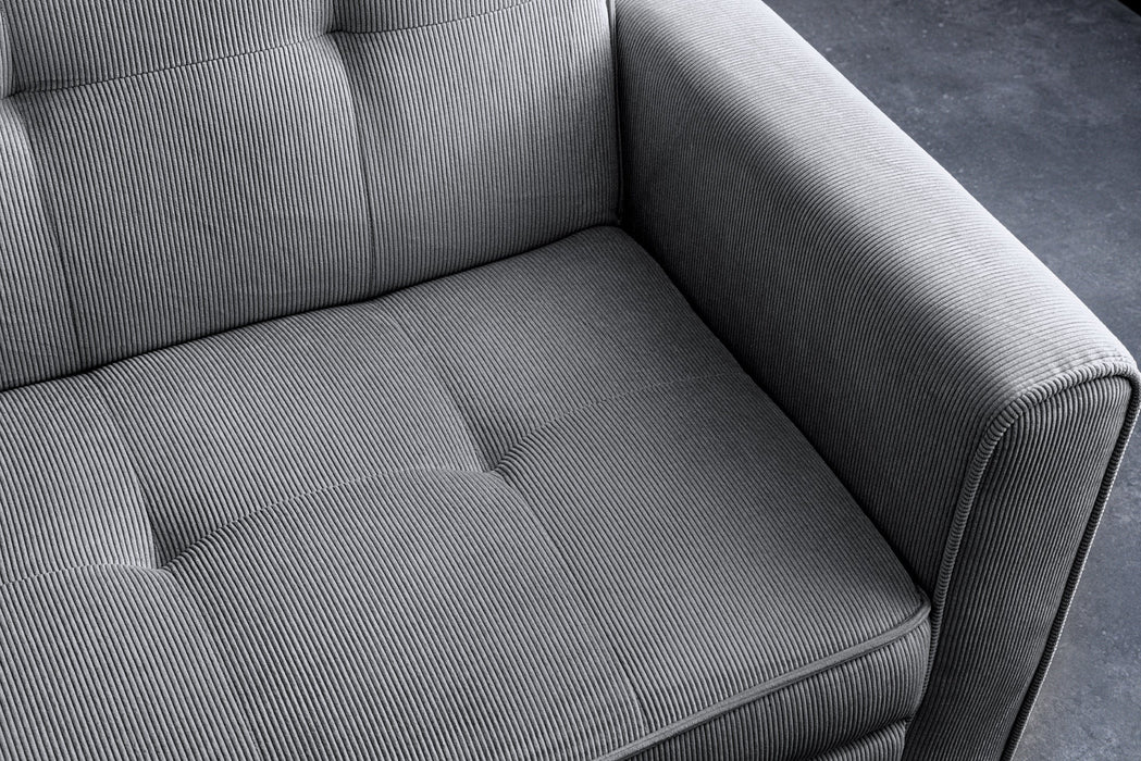 Schlafsofa Venedig 180cm 2-Sitzer Cord grau - Bild 5