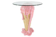 Bistro-Bartisch Eis Creme 75cm mit gehärtetem Glas rosa beige